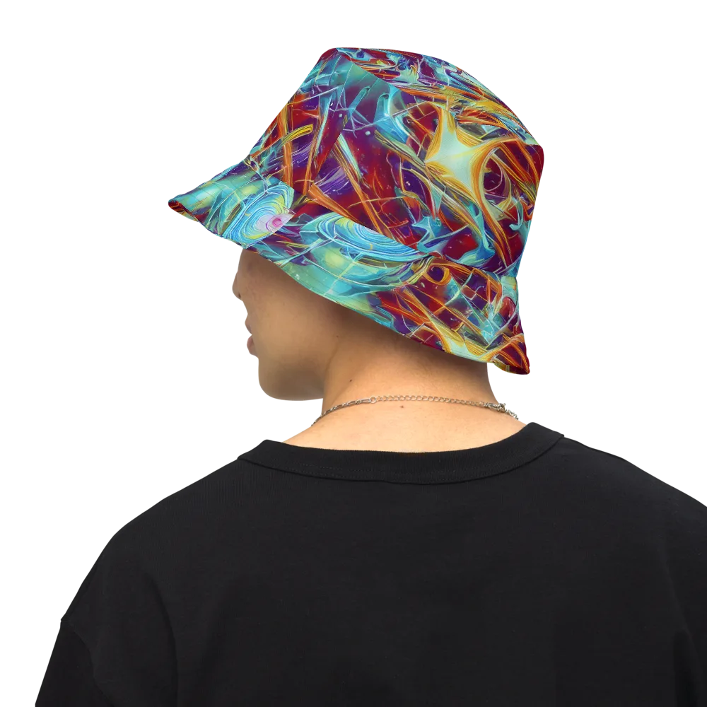 Turquoise Emberglass on Reversible Bucket Hat — Back Inside
