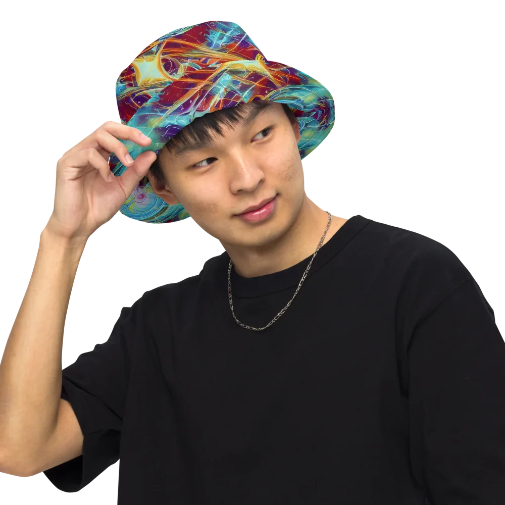 Turquoise Emberglass on Reversible Bucket Hat — Front Inside