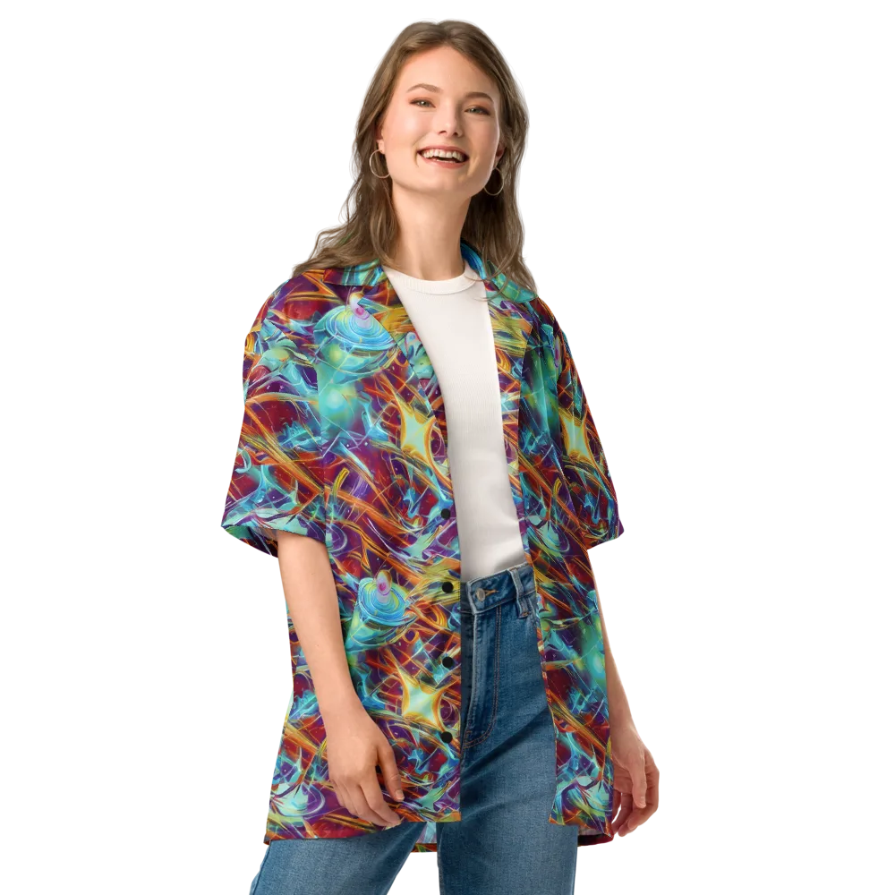 Turquoise Emberglass on Button Shirt — Front