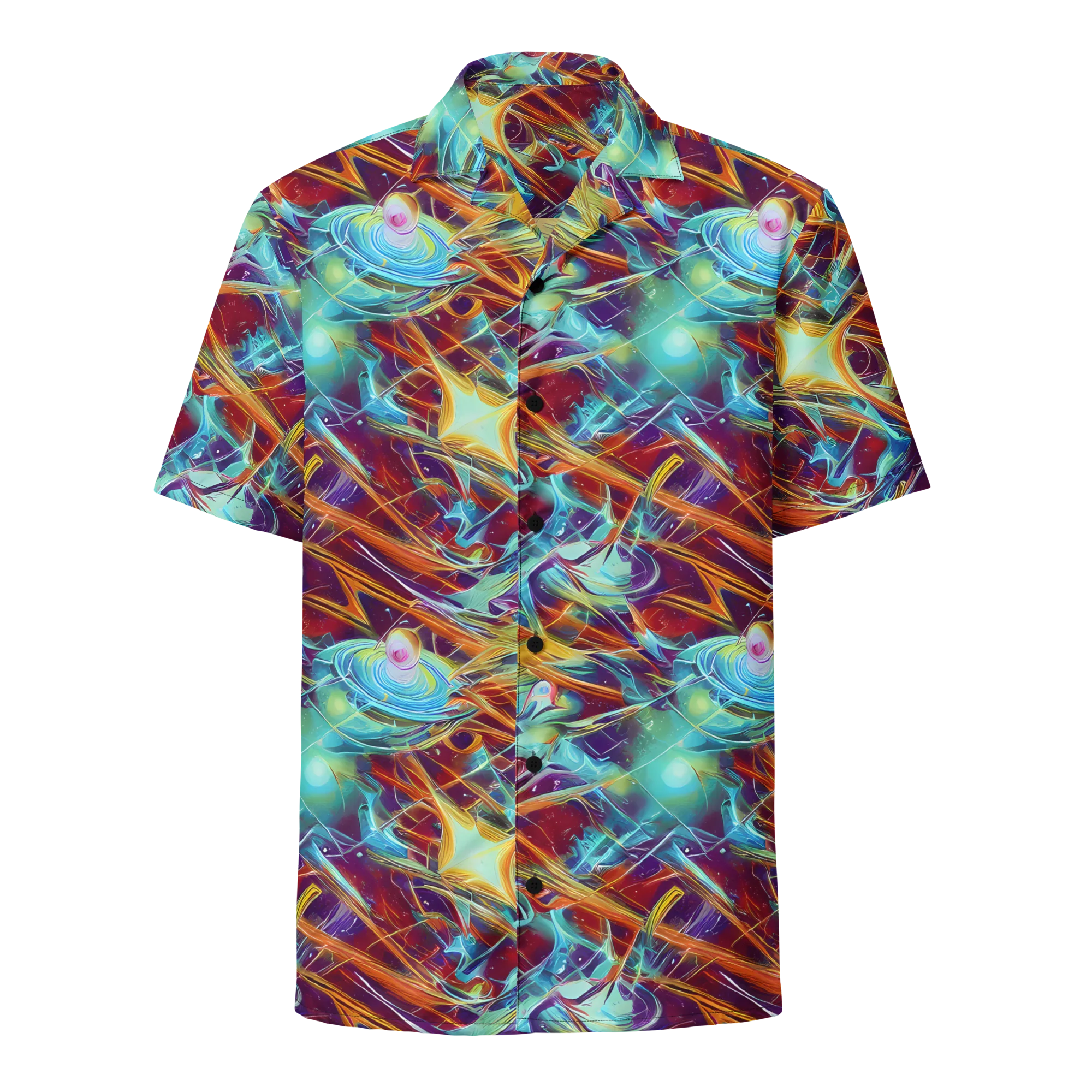 Turquoise Emberglass on Button Shirt — Front