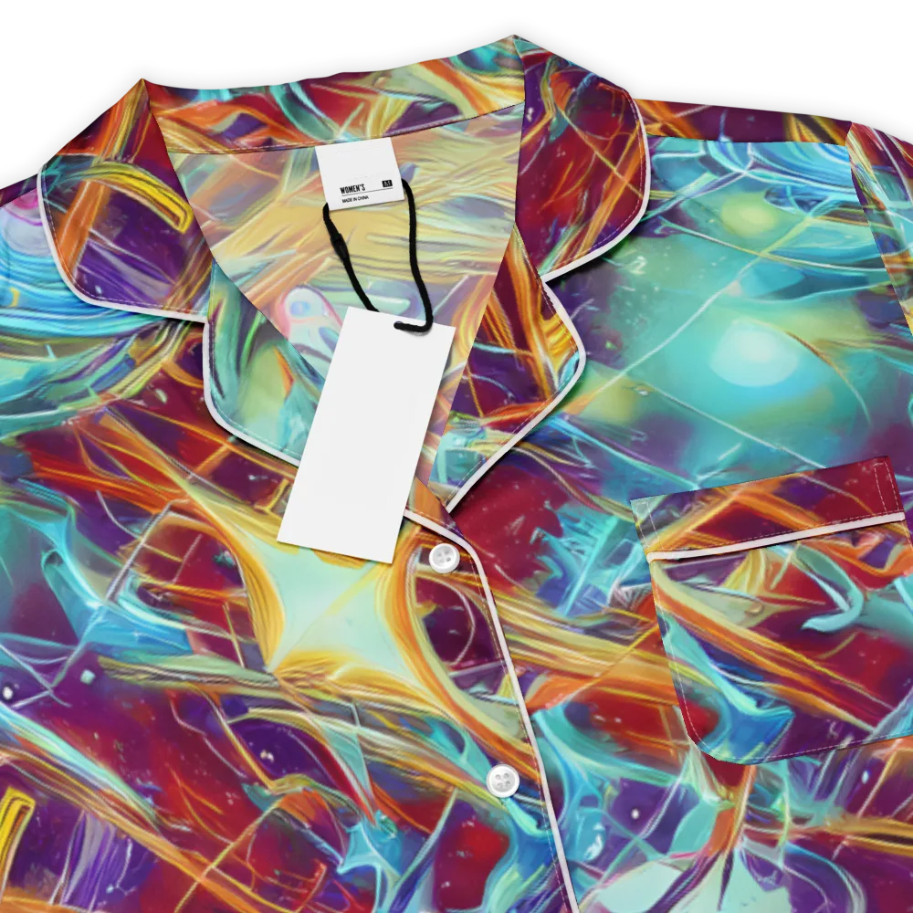 Turquoise Emberglass on Women's Short Sleeve Pajama Top — Product details