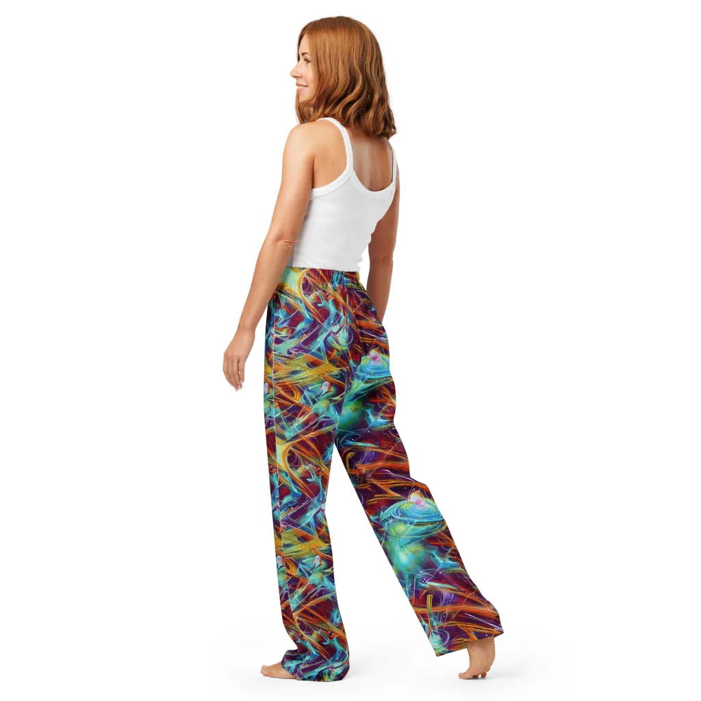 Turquoise Emberglass on Women's Pajama Pants — Back