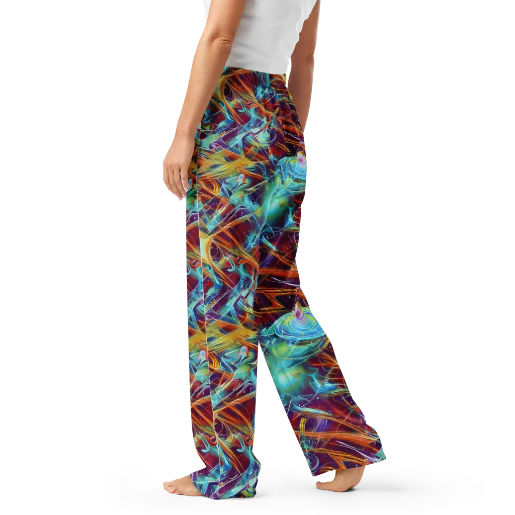 Turquoise Emberglass on Women's Pajama Pants — Left