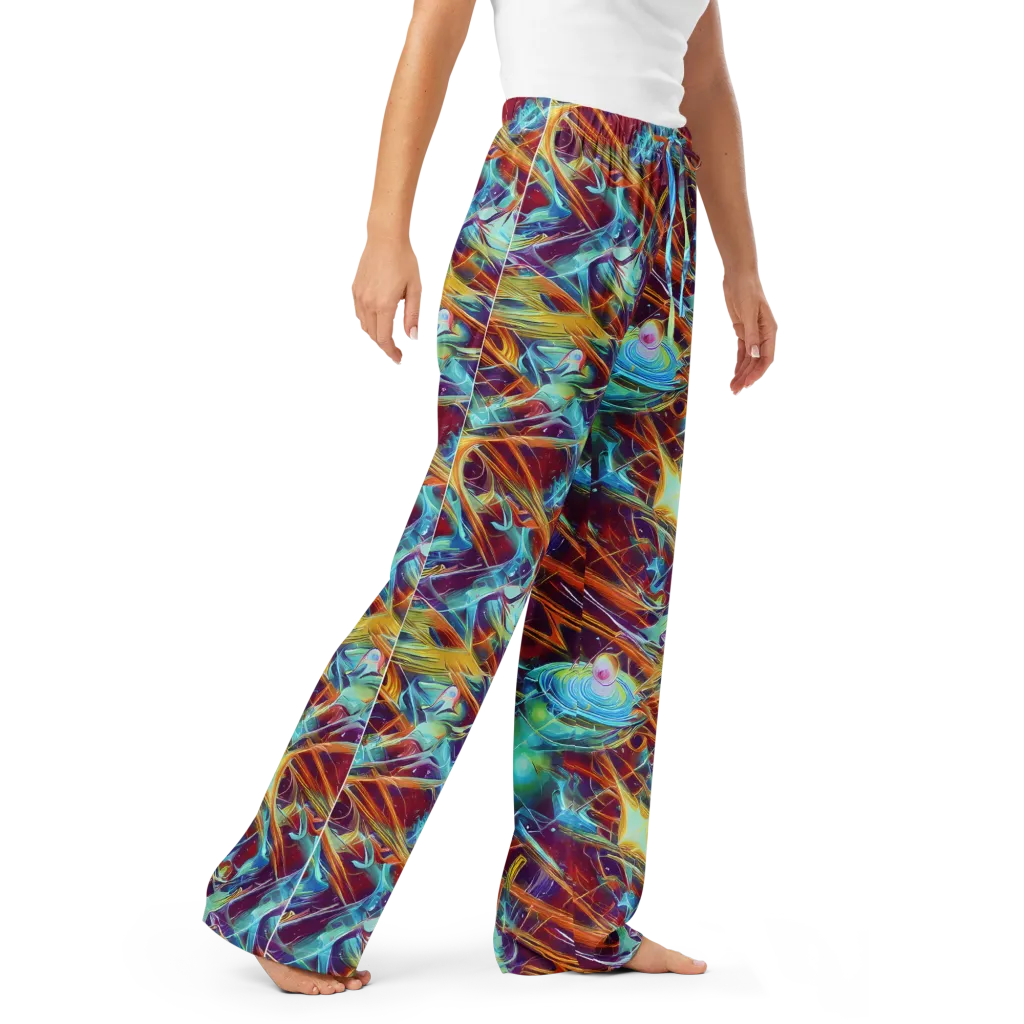 Turquoise Emberglass on Women's Pajama Pants — Right Front