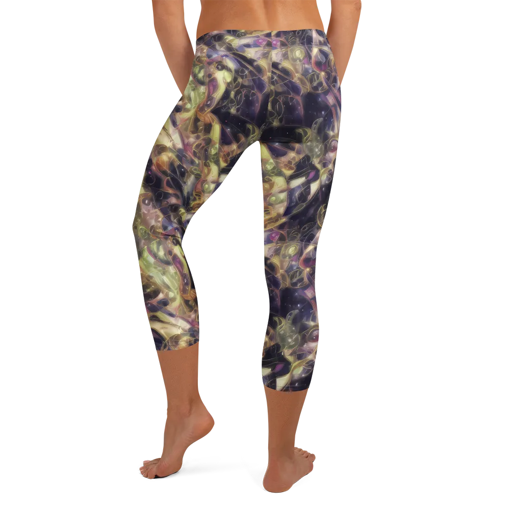 Galactic Drapery on Capri Leggings — Back