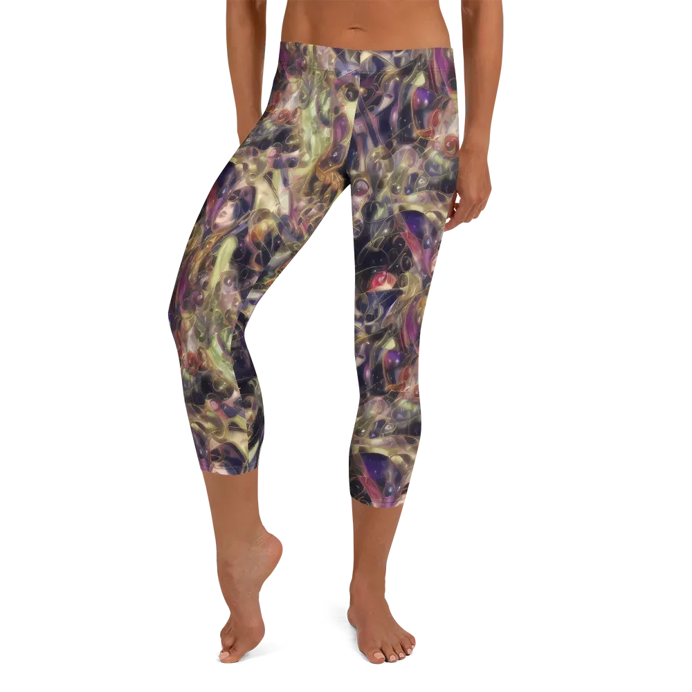 Galactic Drapery on Capri Leggings — Front
