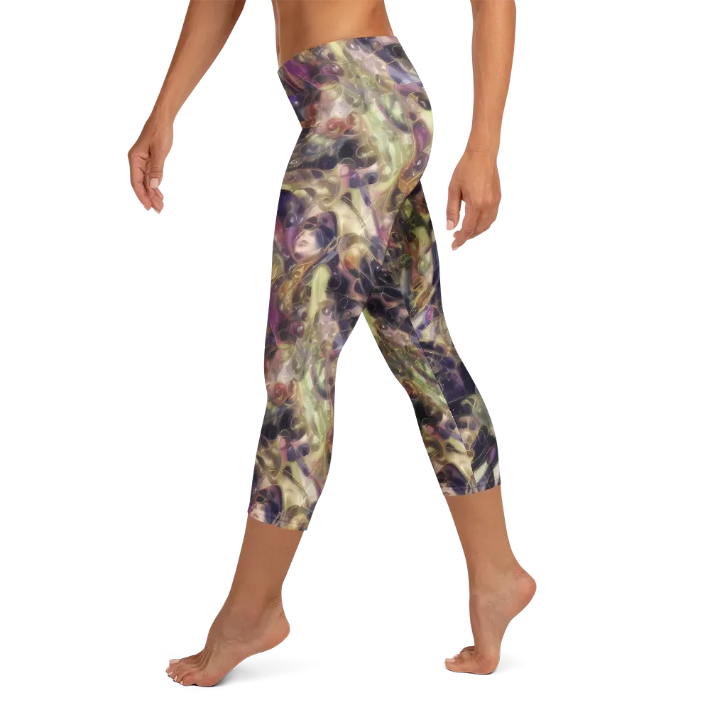 Galactic Drapery on Capri Leggings — Left