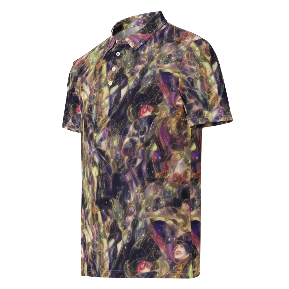 Galactic Drapery on Men's Slim Fit Polo Shirt — Left Front