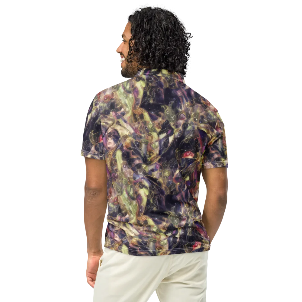 Galactic Drapery on Men's Slim Fit Polo Shirt — Back