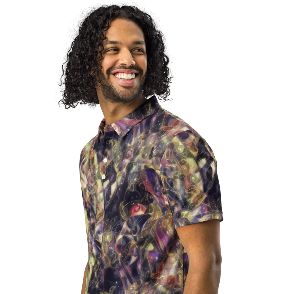 Galactic Drapery on Men's Slim Fit Polo Shirt — Left Front