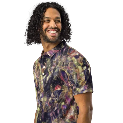 Galactic Drapery on a Men's Slim Fit Polo Shirt