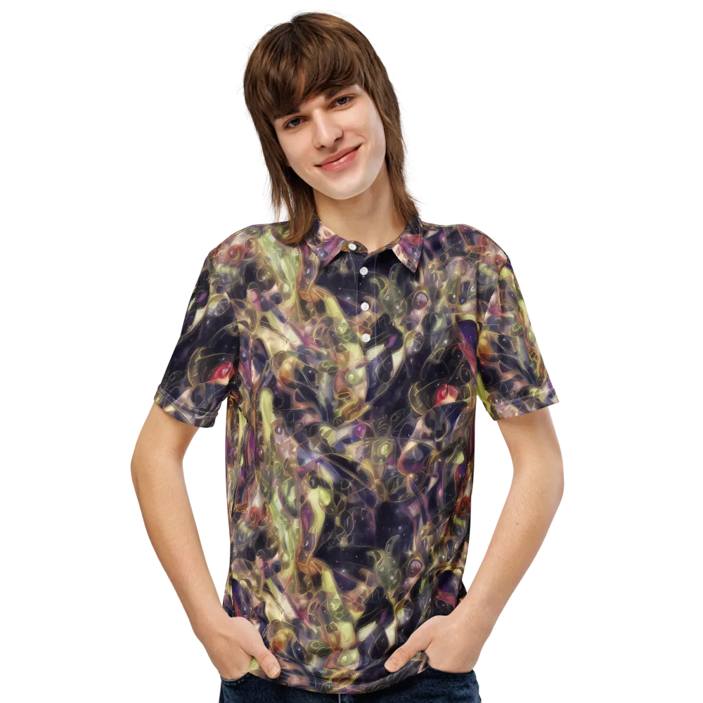 Galactic Drapery on Men's Slim Fit Polo Shirt — Front