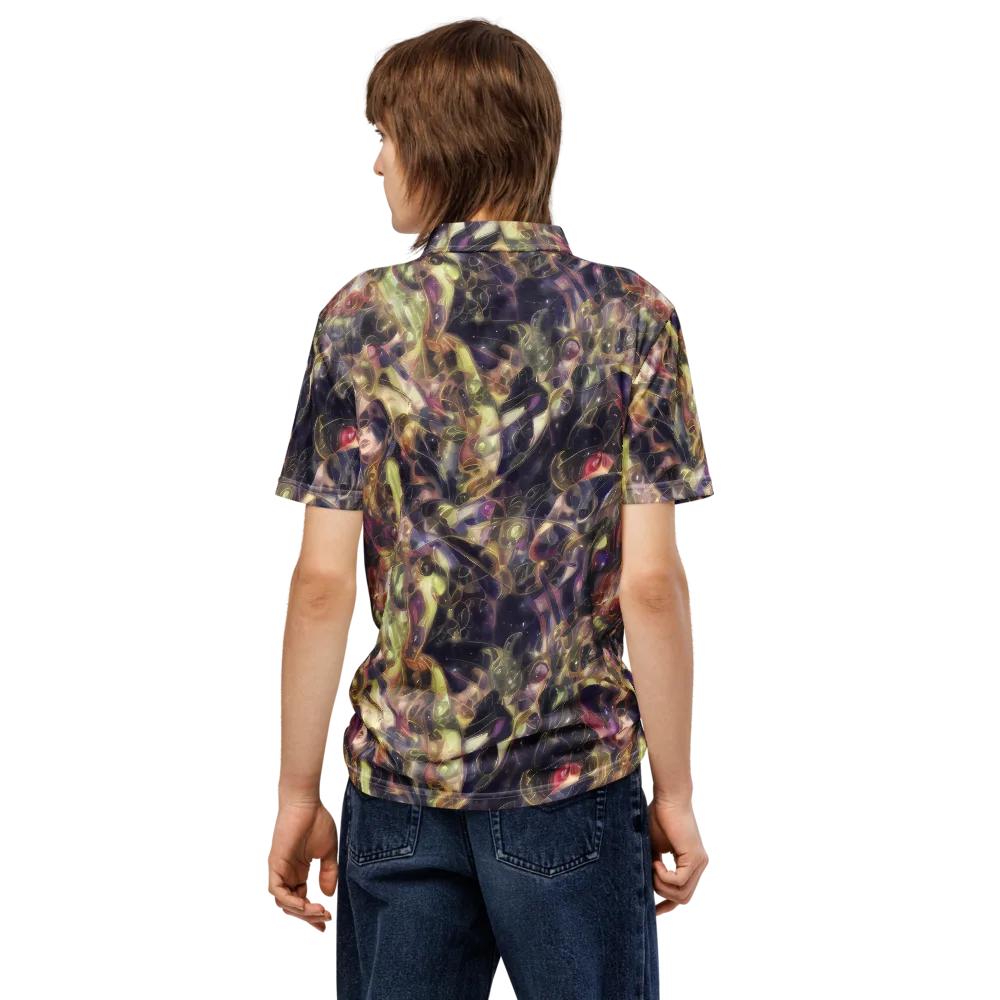 Galactic Drapery on Men's Slim Fit Polo Shirt — Back