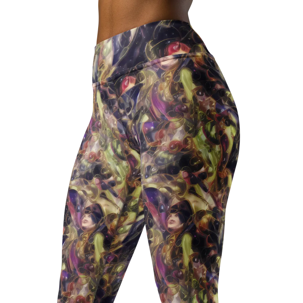 Galactic Drapery on Yoga Leggings — Left Front