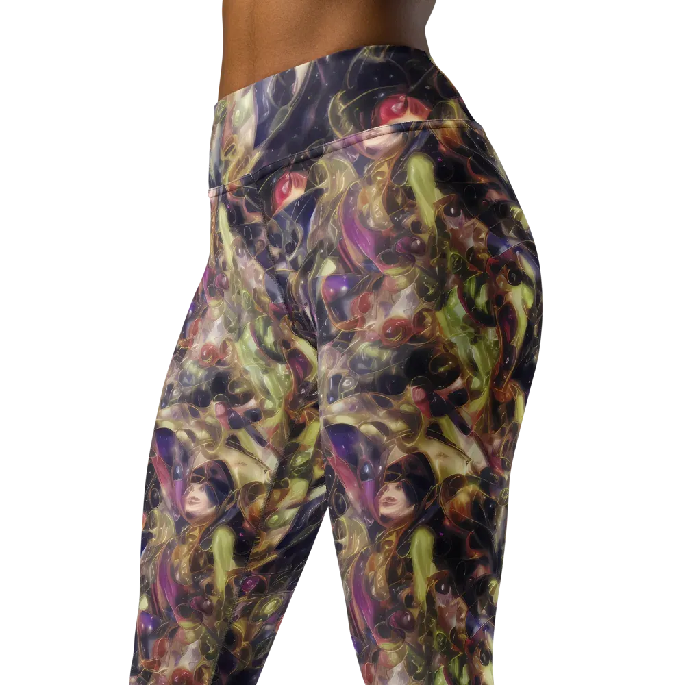 Galactic Drapery on Yoga Leggings — Left Front