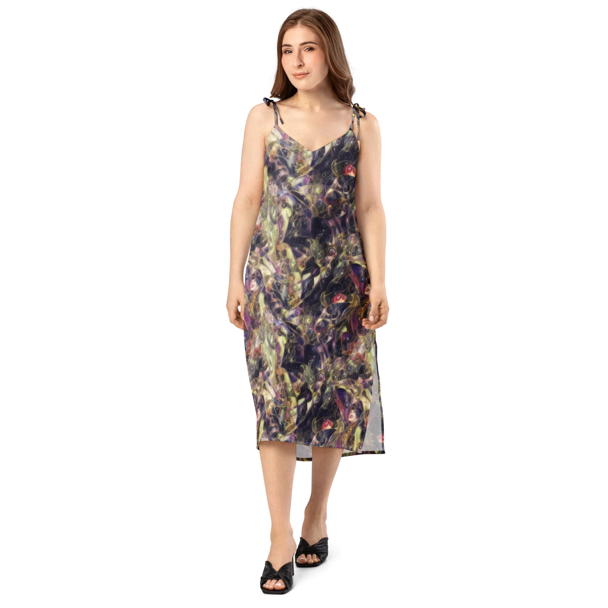 Galactic Drapery on Slip Dress — Front