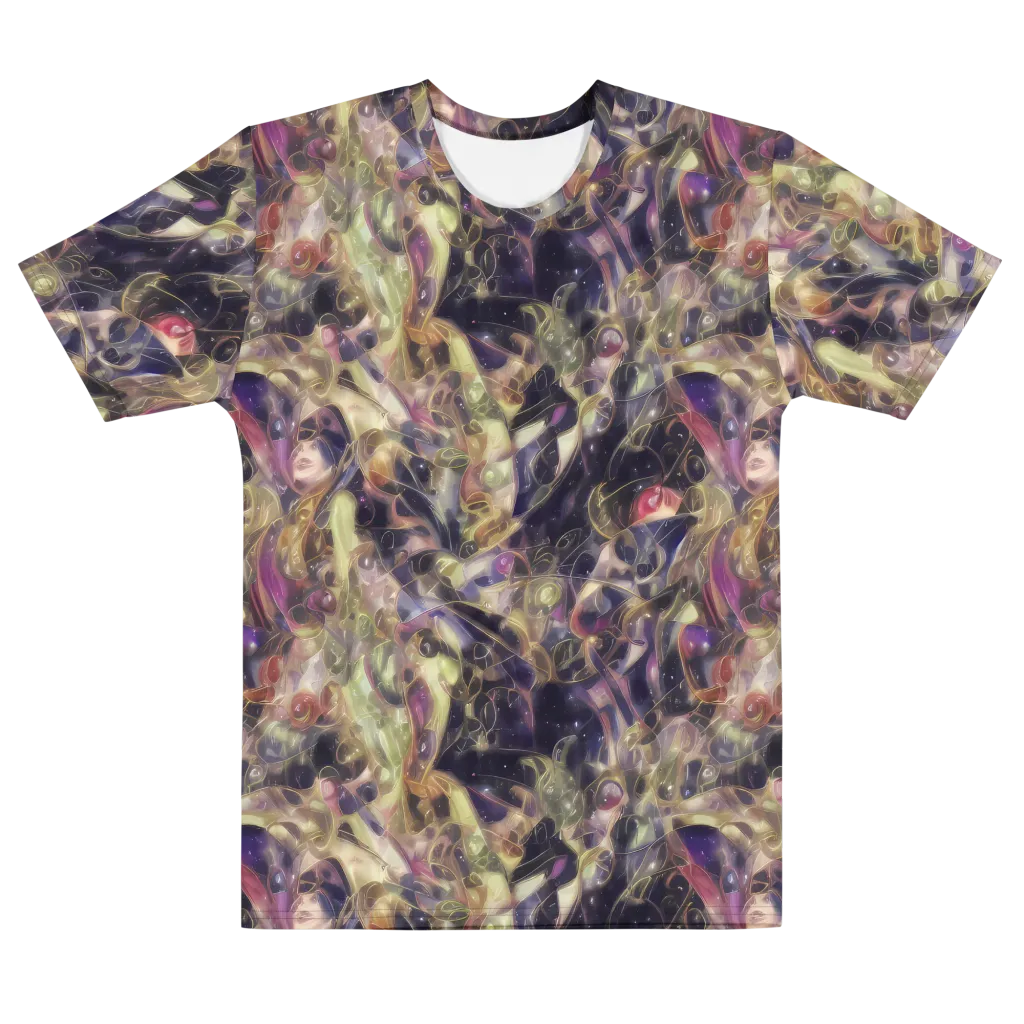 Galactic Drapery on Men's Cotton Crew Neck T-Shirt — Front