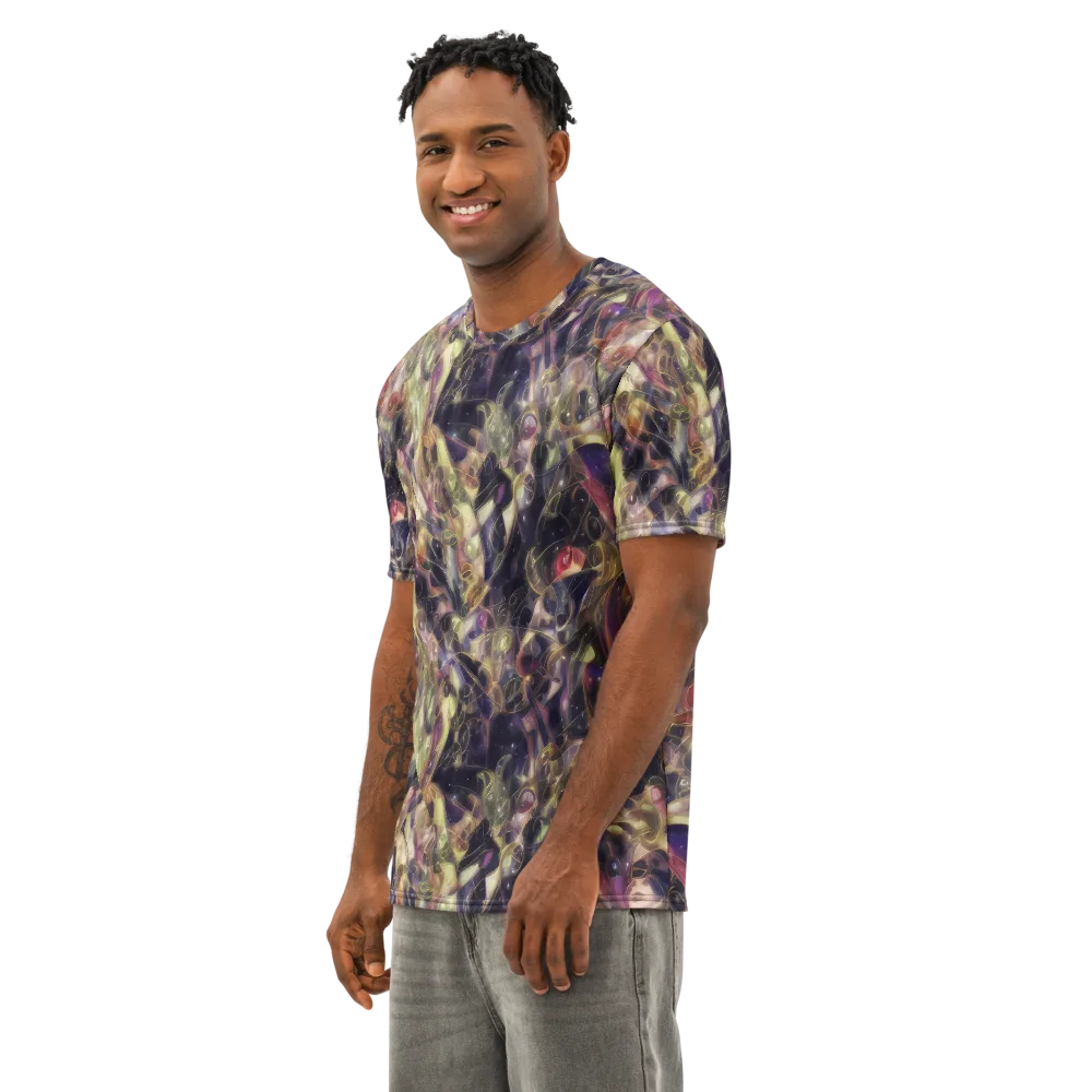 Galactic Drapery on Men's Cotton Crew Neck T-Shirt — Left Front
