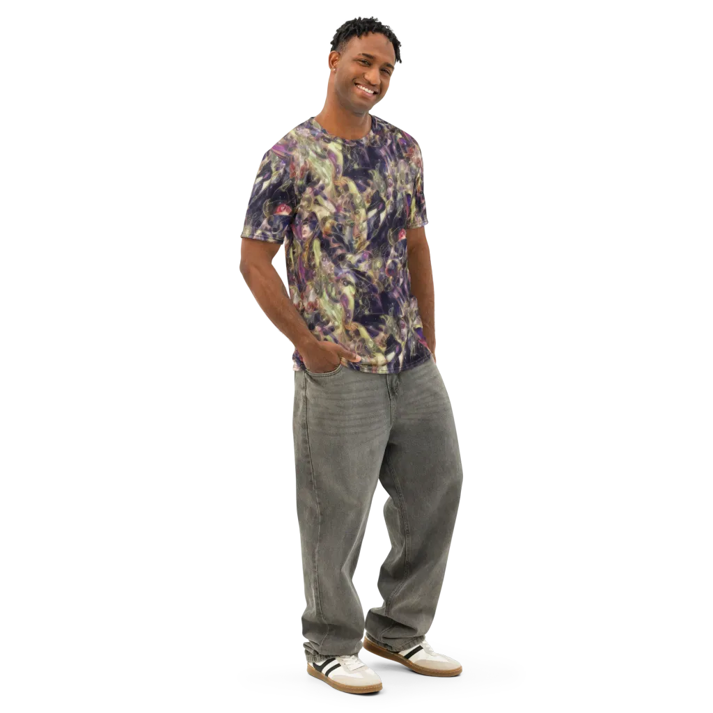 Galactic Drapery on Men's Cotton Crew Neck T-Shirt — Right Front