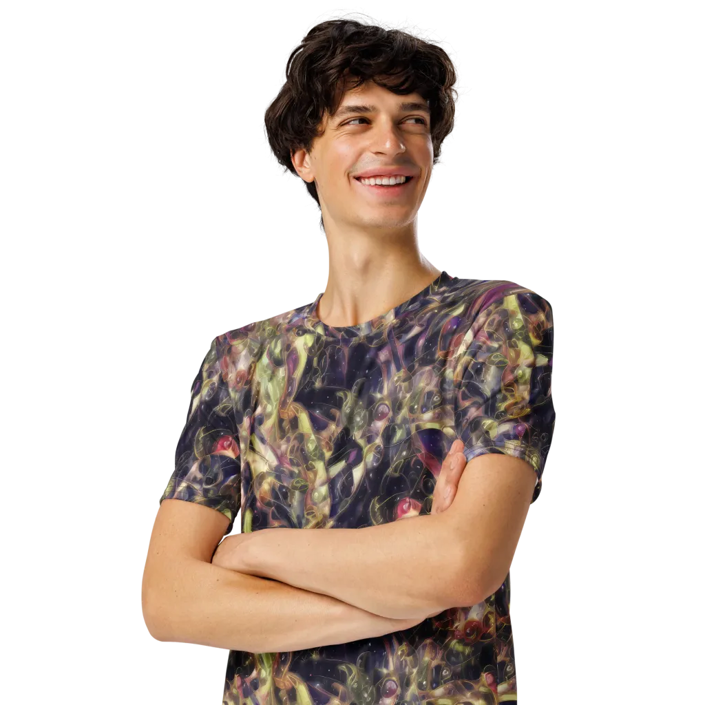 Galactic Drapery on Men's Crew Neck T-Shirt — Left Front
