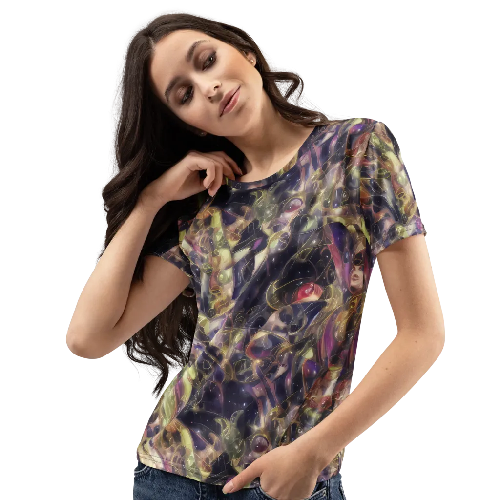 Galactic Drapery on Women's Crew Neck T-Shirt — Left Front