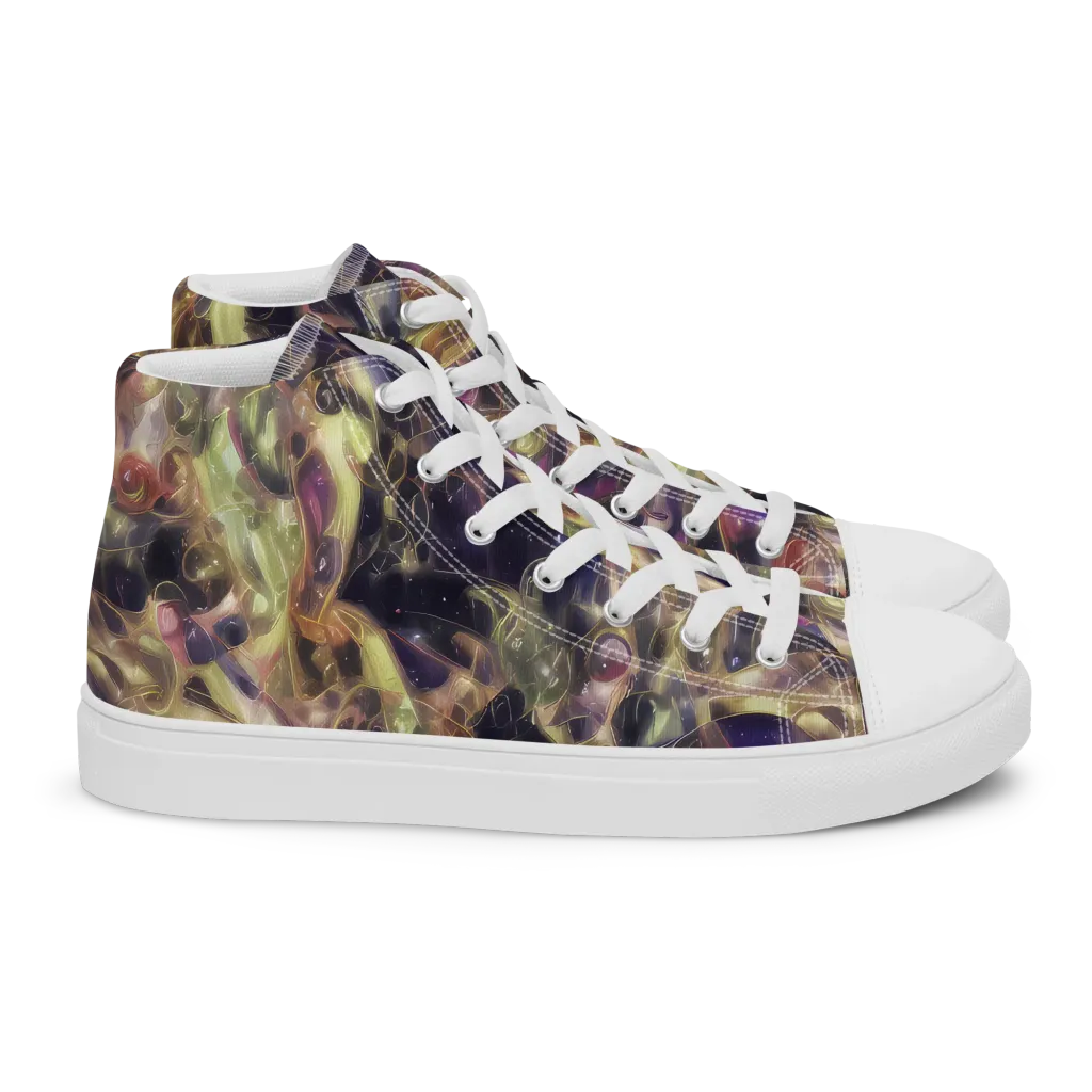Galactic Drapery on Women's High Top Canvas Shoes — Right