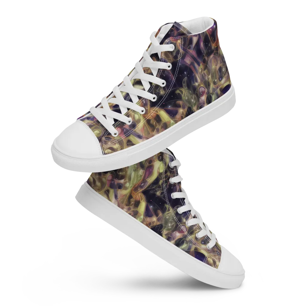 Galactic Drapery on Women's High Top Canvas Shoes — Front