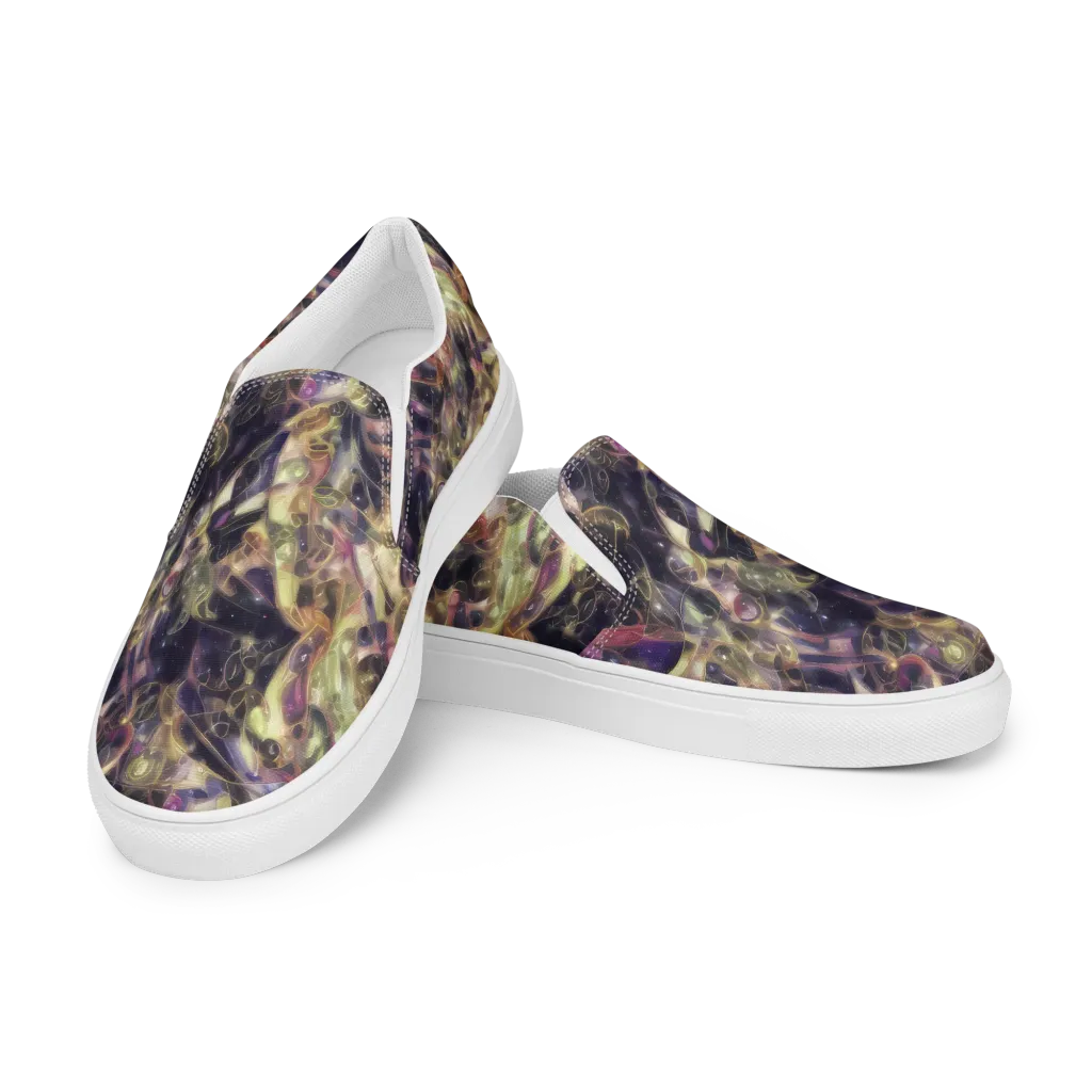 Galactic Drapery on Men's Slip-On Canvas Shoes — Left Front