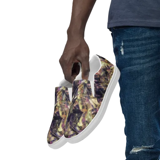 Galactic Drapery on a Men's Slip-On Canvas Shoes