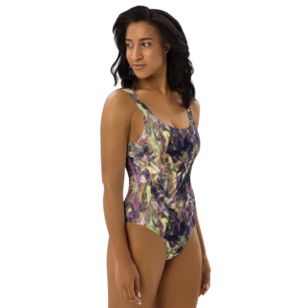 Galactic Drapery on One-Piece Swimsuit — Right