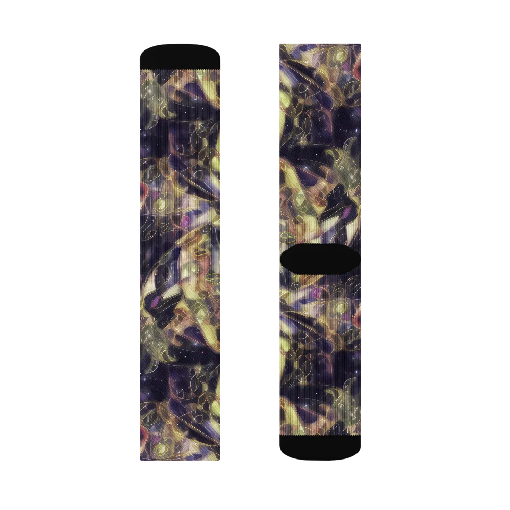 Galactic Drapery on Socks — Left Sock