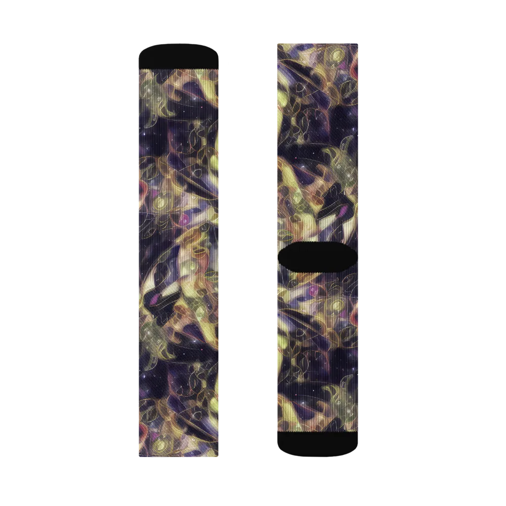 Galactic Drapery on Socks — Right Sock