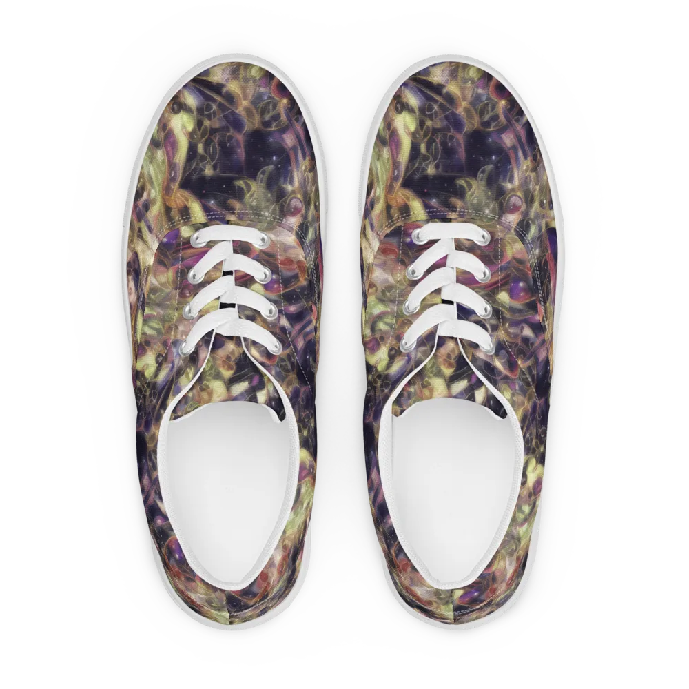 Galactic Drapery on Men's Lace-Up Canvas Shoes — Front