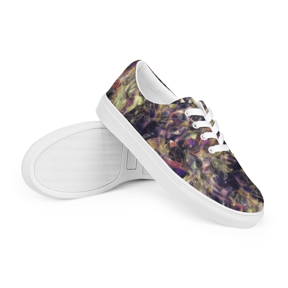 Galactic Drapery on Men's Lace-Up Canvas Shoes — Right Front