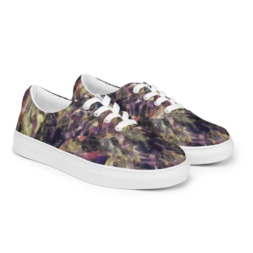 Galactic Drapery on a Men's Lace-Up Canvas Shoes