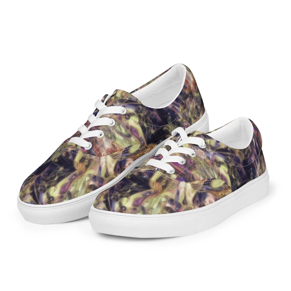 Galactic Drapery on Men's Lace-Up Canvas Shoes — Left Front