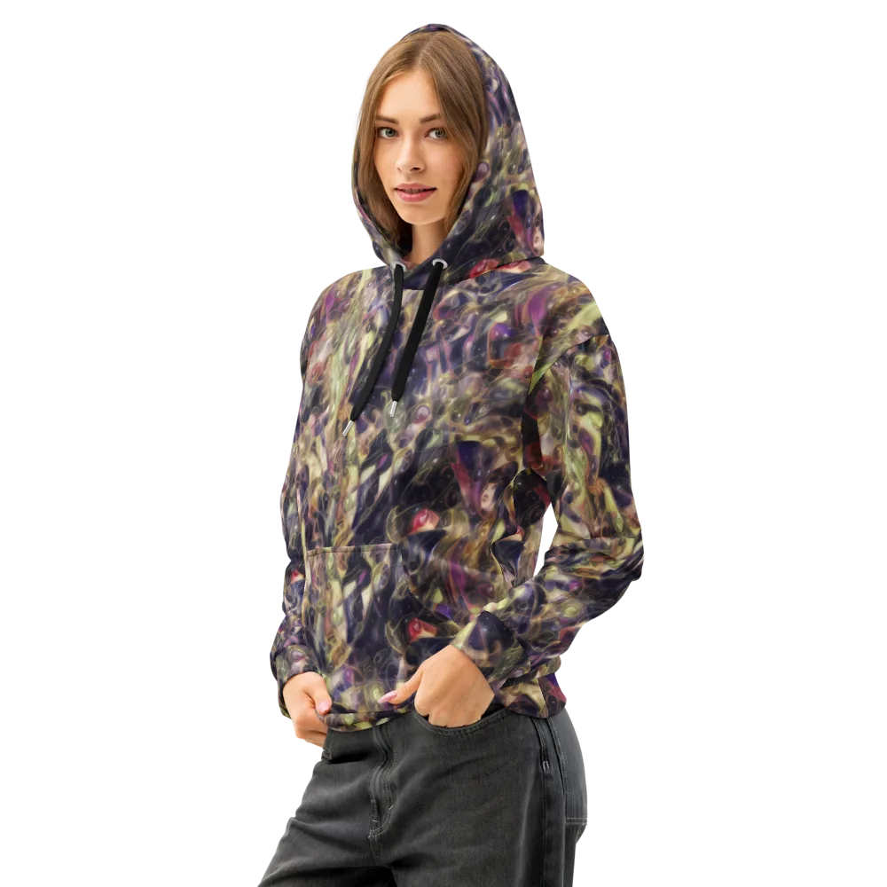 Galactic Drapery on Cotton Hoodie — Left Front