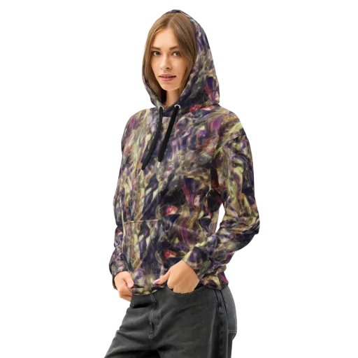 Galactic Drapery on a Cotton Hoodie
