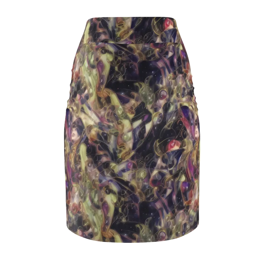 Galactic Drapery on Pencil Skirt — Back