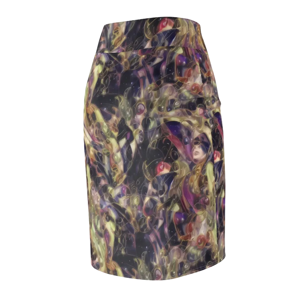 Galactic Drapery on Pencil Skirt — Back Side