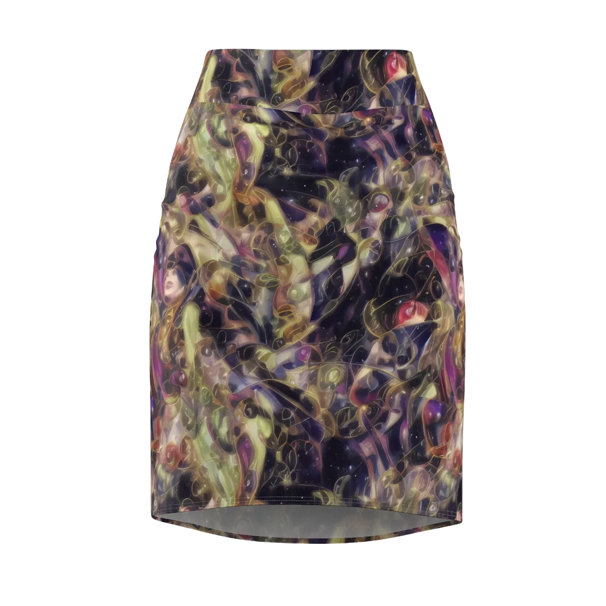 Galactic Drapery on Pencil Skirt — Front