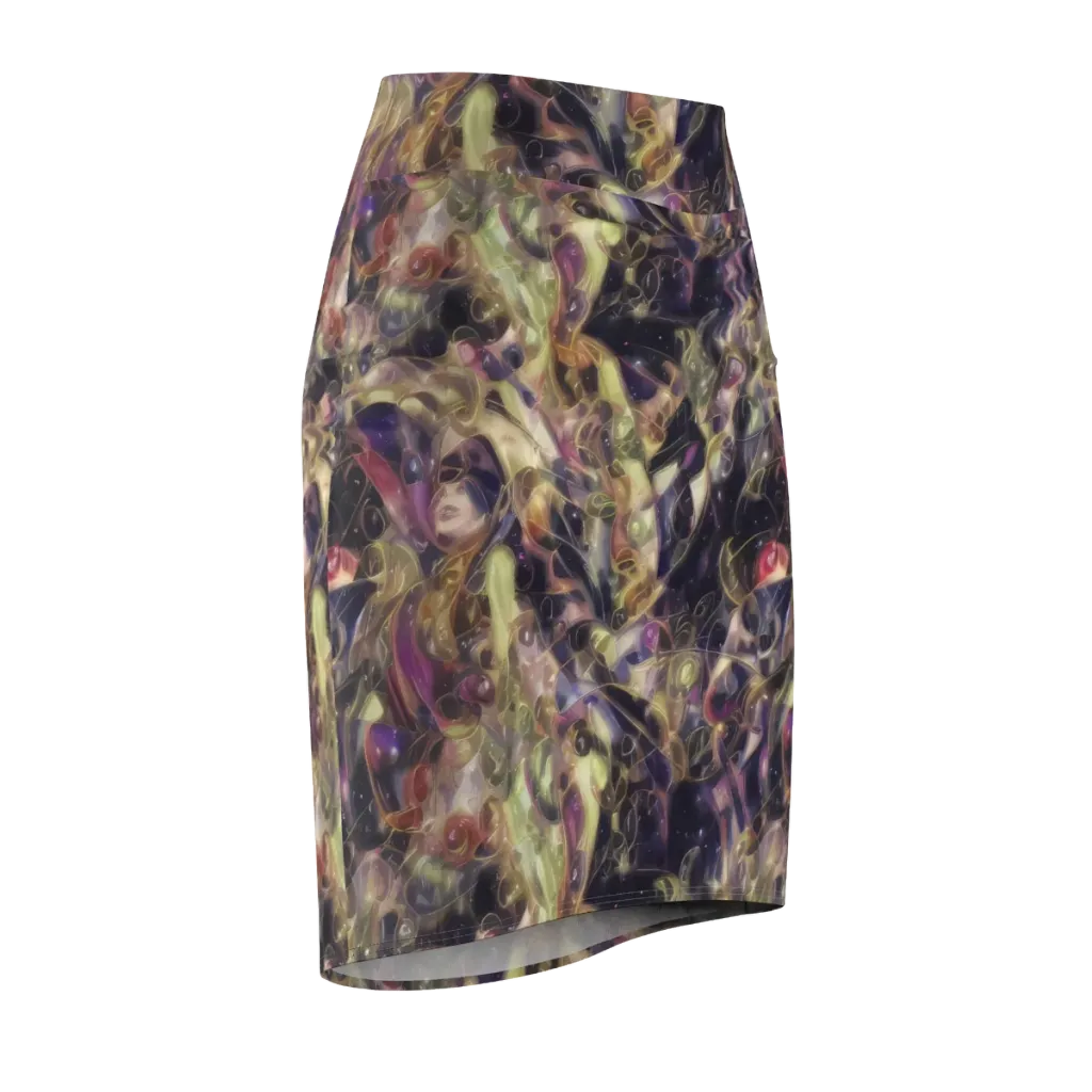 Galactic Drapery on Pencil Skirt — Front Side