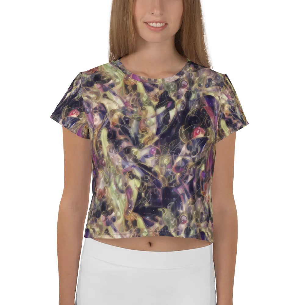 Galactic Drapery on Crop Tee — Front