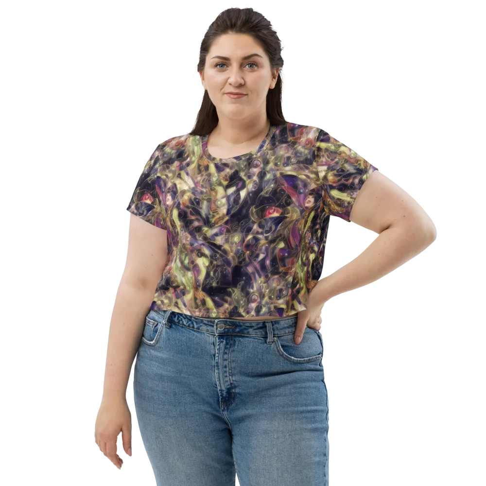 Galactic Drapery on Crop Tee — Front