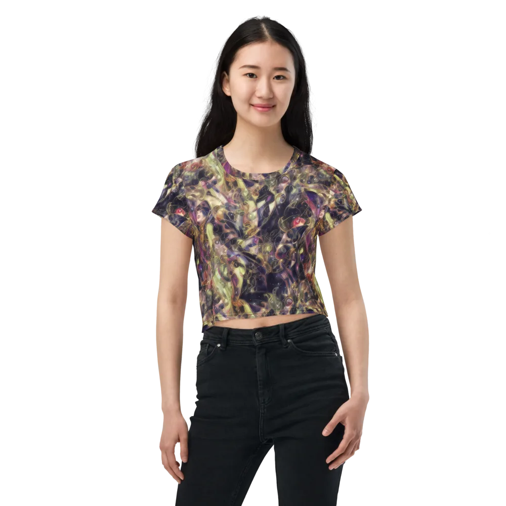 Galactic Drapery on Crop Tee — Front