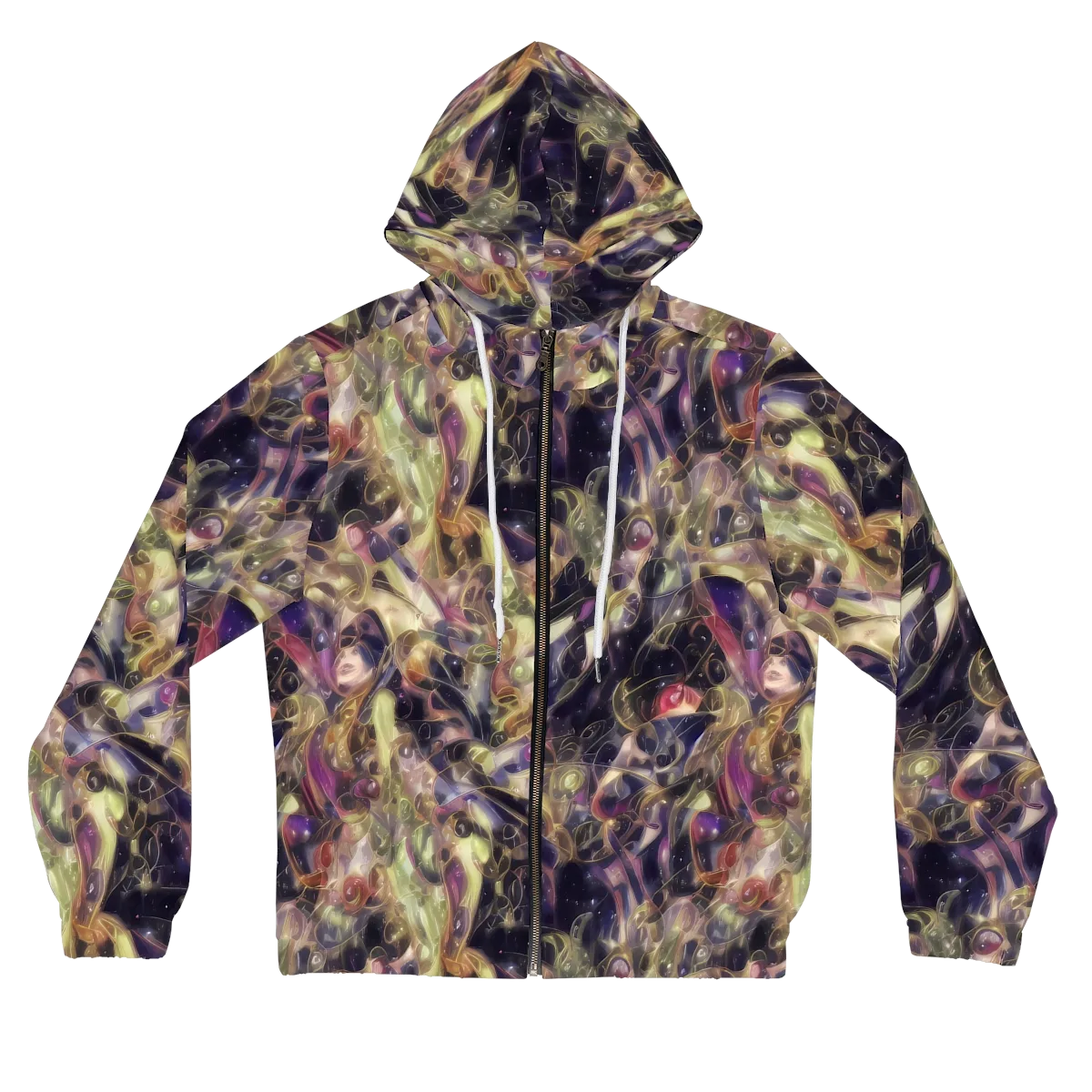 Galactic Drapery on Women's Full-Zip Hoodie — Front
