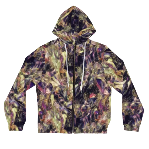 Galactic Drapery on a Women's Full-Zip Hoodie