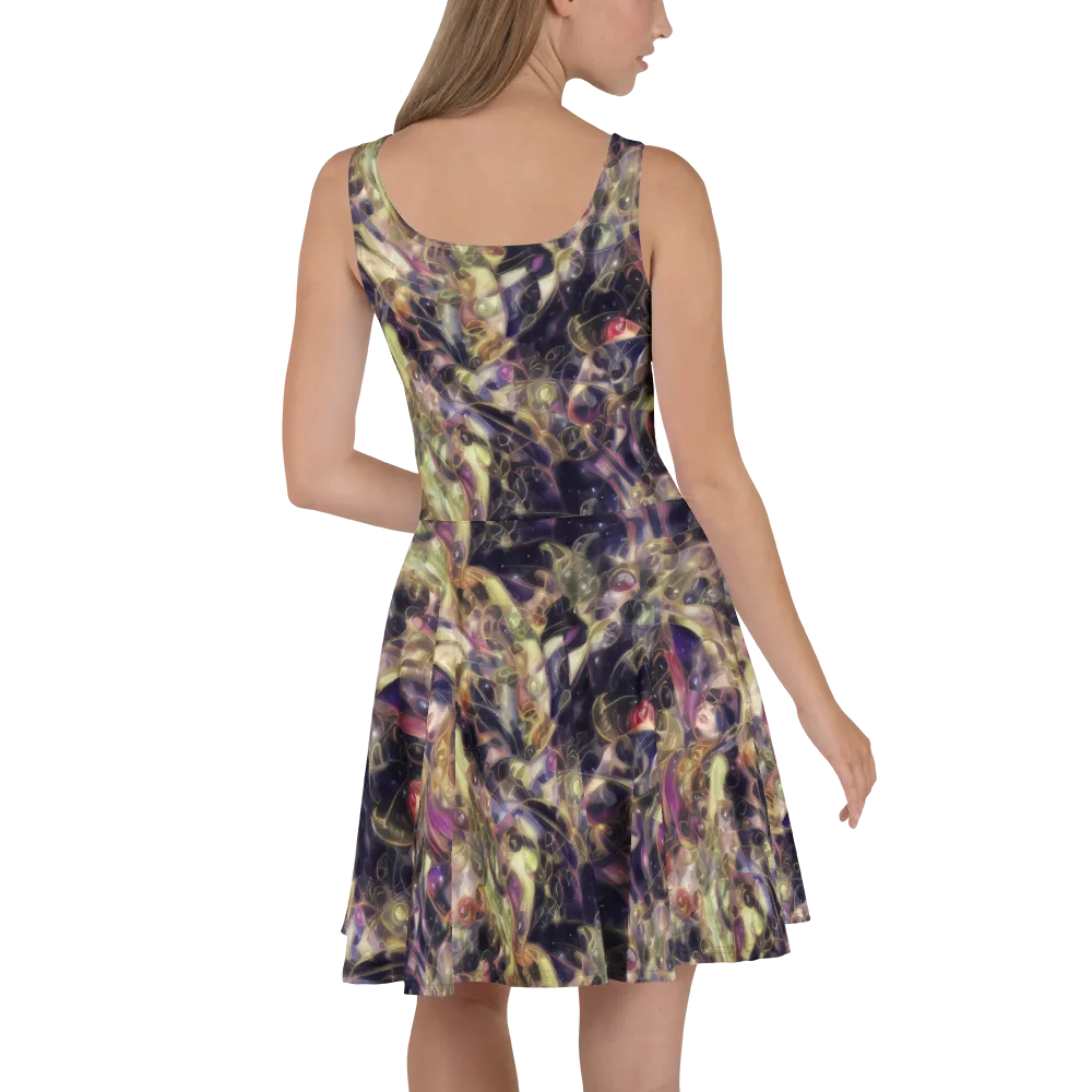 Galactic Drapery on Skater Dress — Back
