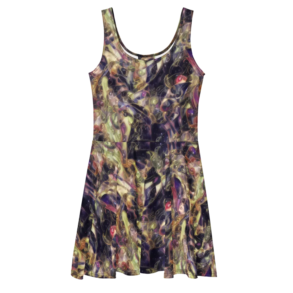 Galactic Drapery on Skater Dress — Front