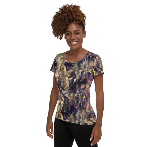 Galactic Drapery on a Women's Athletic T-Shirt